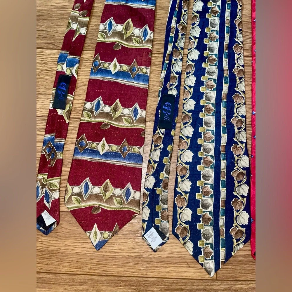 Lot 6 silk ties Oscar De La Renta craft unique classy - Picture 3 of 7